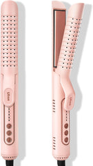 Trimyou:  Airflow Curling Iron, 360° Cool 2 in 1 Flat Iron Hair Straightener & Curler for Lasting Curls, 1.25 Inch Curling Wand, 5 Temps for Long & Short Hair, Women Gifts, Anti-Scald