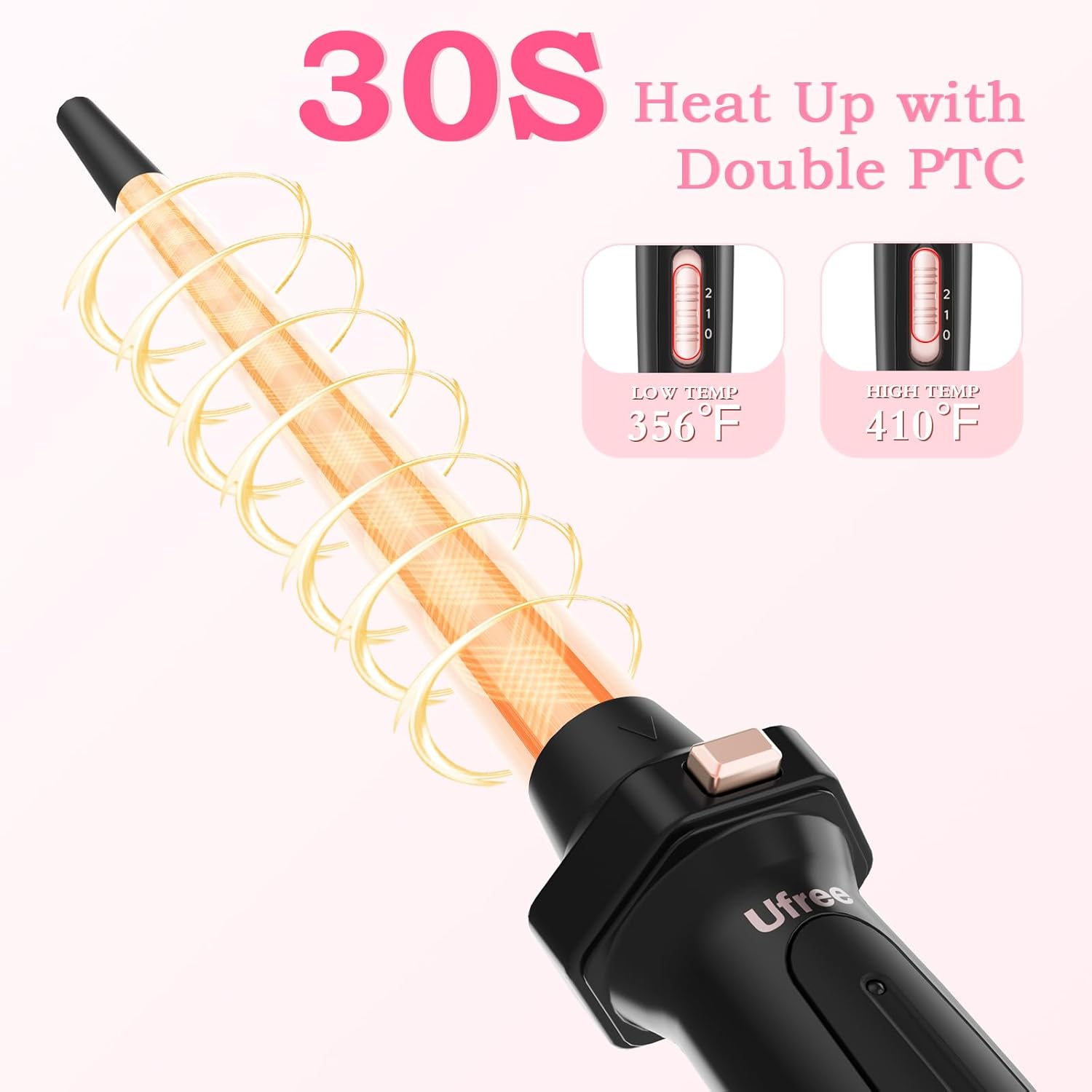 Trimyou: 5 in 1 Curling Iron with Interchangeable Ceramic Barrels (0.35"-1.25"), Curling Wand Set with Flat Iron Hair Straightener, Instant Heat Up, Dual Voltage Hair Curler, Gifts for Women