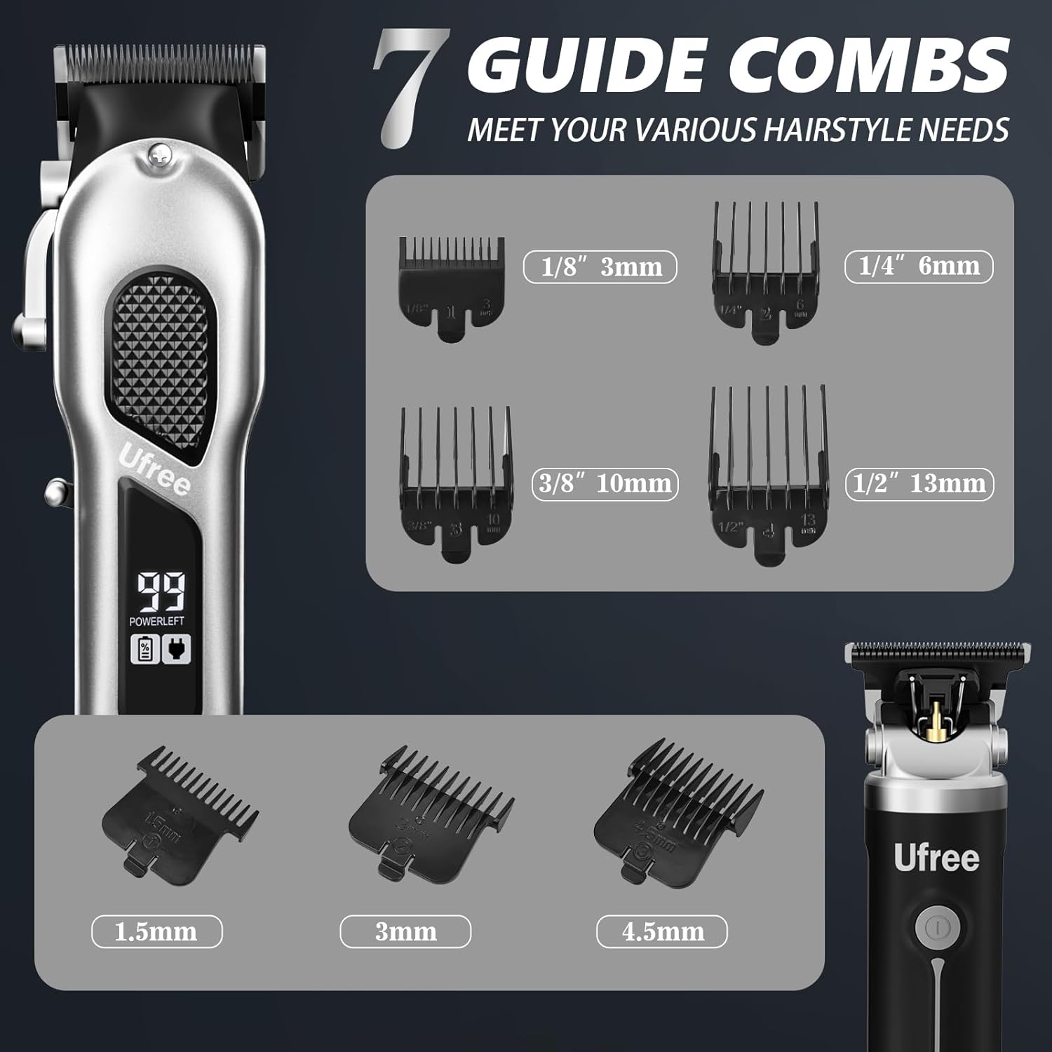 Trimyou: Hair Clippers for Men, Professional Clippers and Trimmers Set, Cordless Clippers for Hair Cutting, Beard Trimmer, Barber Clippers, Rechargeable Electric Shaver, Gifts for Men
