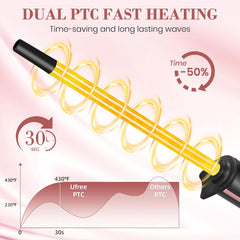 Trimyou: 3/8 Inch Small Curling Iron, 9 Temperature Setting Curling Wand for Long & Short Hair, Ceramic Small Barrel Curling Iron with LCD Display, Dual Voltage Hair Curlers, Women Gifts