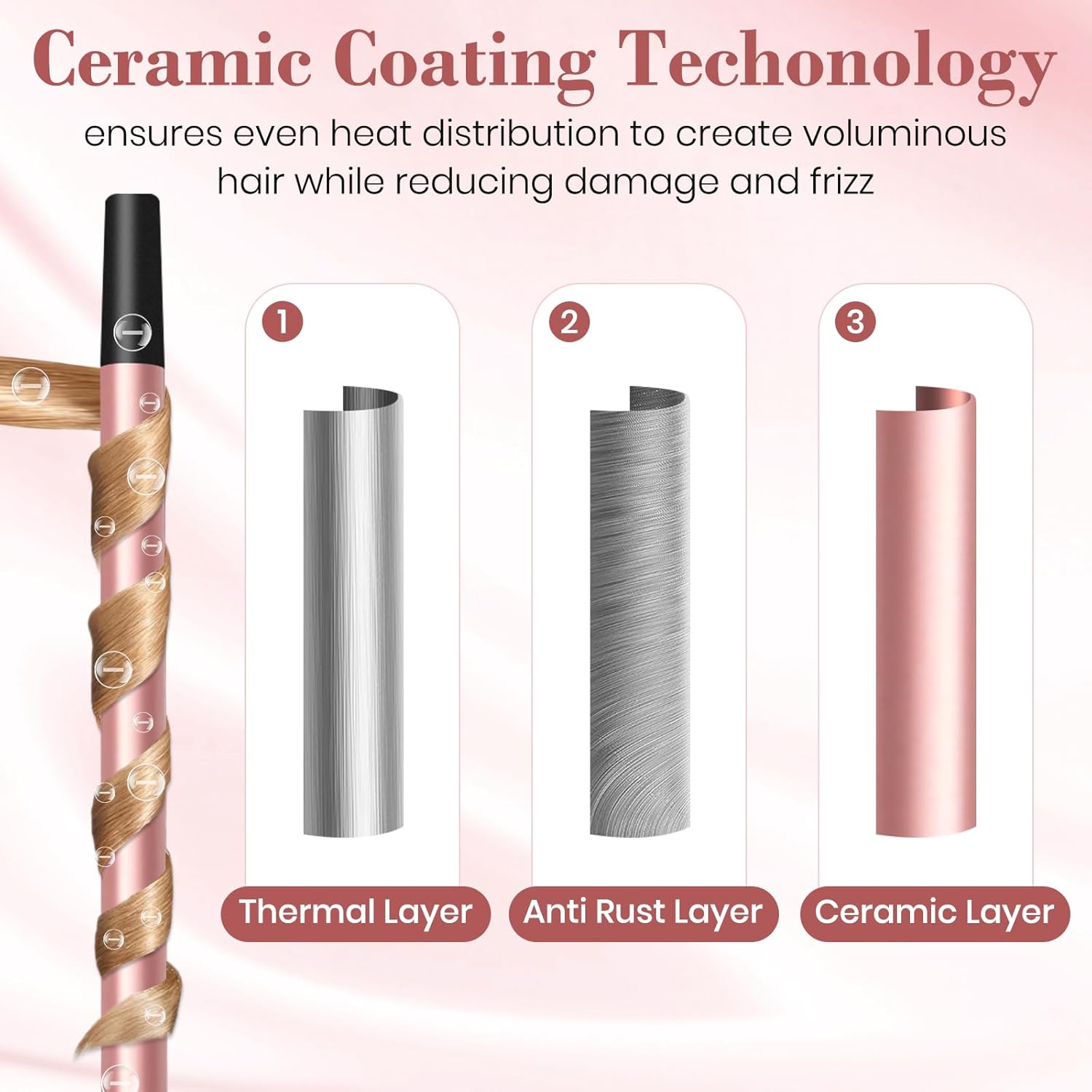 Trimyou: 3/8 Inch Small Curling Iron, 9 Temperature Setting Curling Wand for Long & Short Hair, Ceramic Small Barrel Curling Iron with LCD Display, Dual Voltage Hair Curlers, Women Gifts