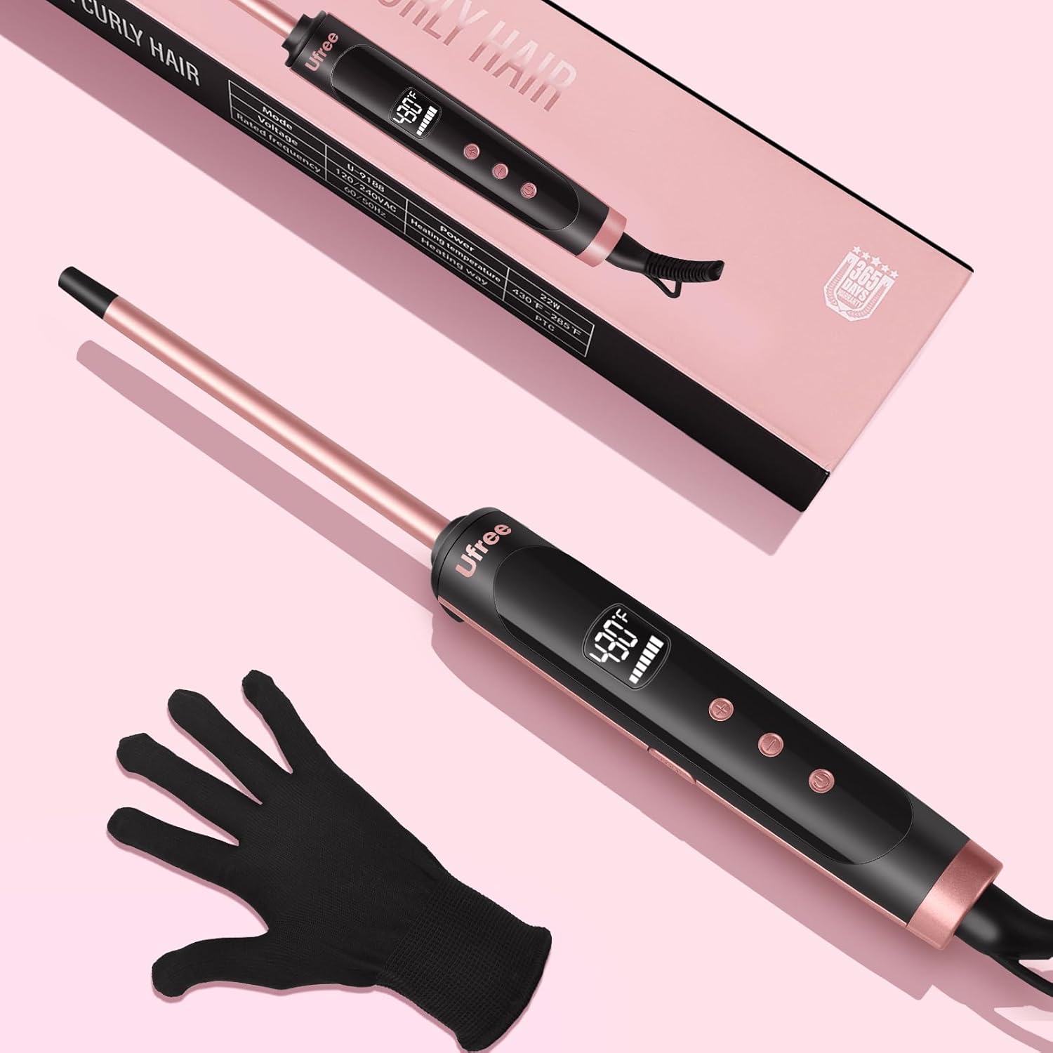 Trimyou: 3/8 Inch Small Curling Iron, 9 Temperature Setting Curling Wand for Long & Short Hair, Ceramic Small Barrel Curling Iron with LCD Display, Dual Voltage Hair Curlers, Women Gifts