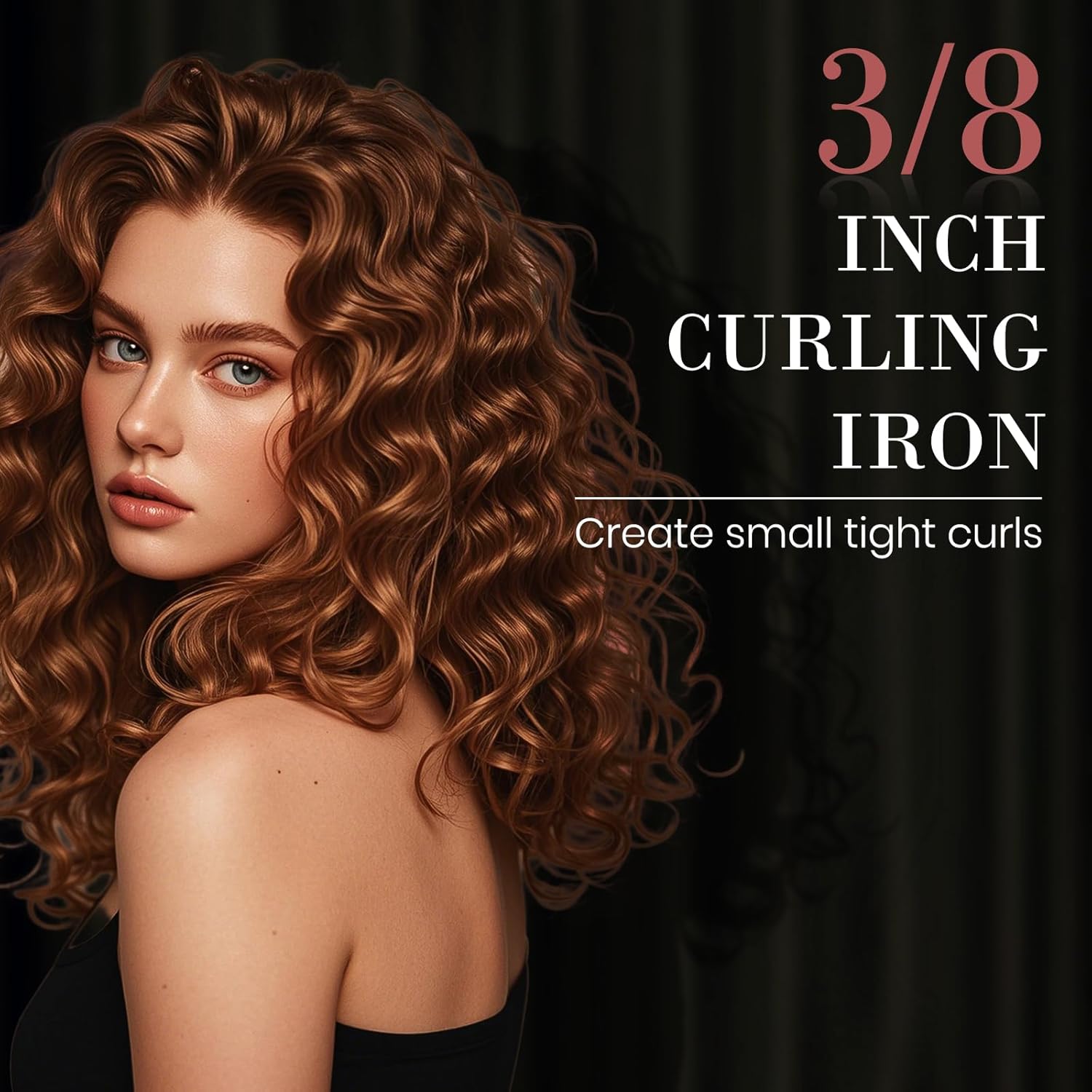 Trimyou: 3/8 Inch Small Curling Iron, 9 Temperature Setting Curling Wand for Long & Short Hair, Ceramic Small Barrel Curling Iron with LCD Display, Dual Voltage Hair Curlers, Women Gifts