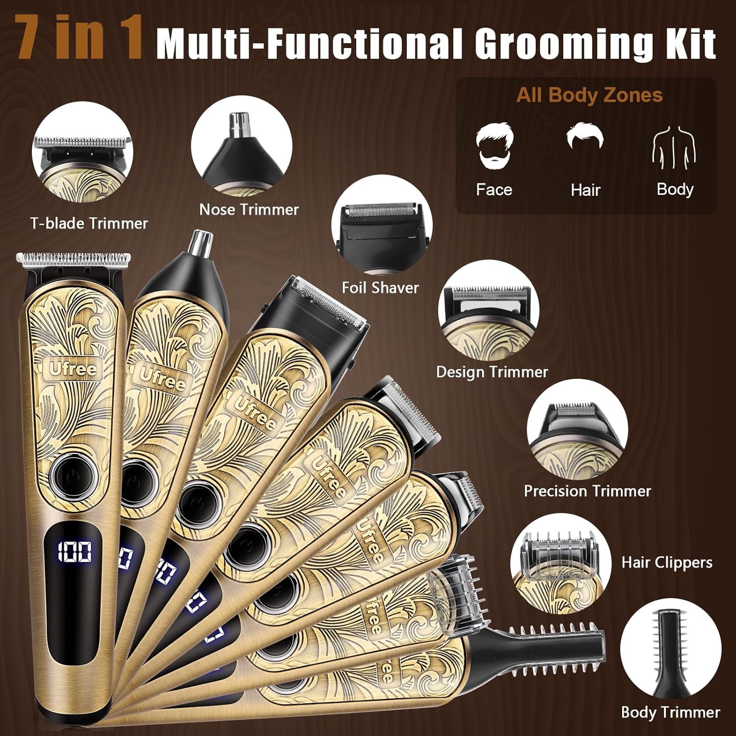 Trimyou: Beard Trimmer for Men, Waterproof Electric Razor for Nose, Body, Face & Mustache, Cordless Hair Clippers Shavers Grooming Kit, Gifts for Men Husband Father