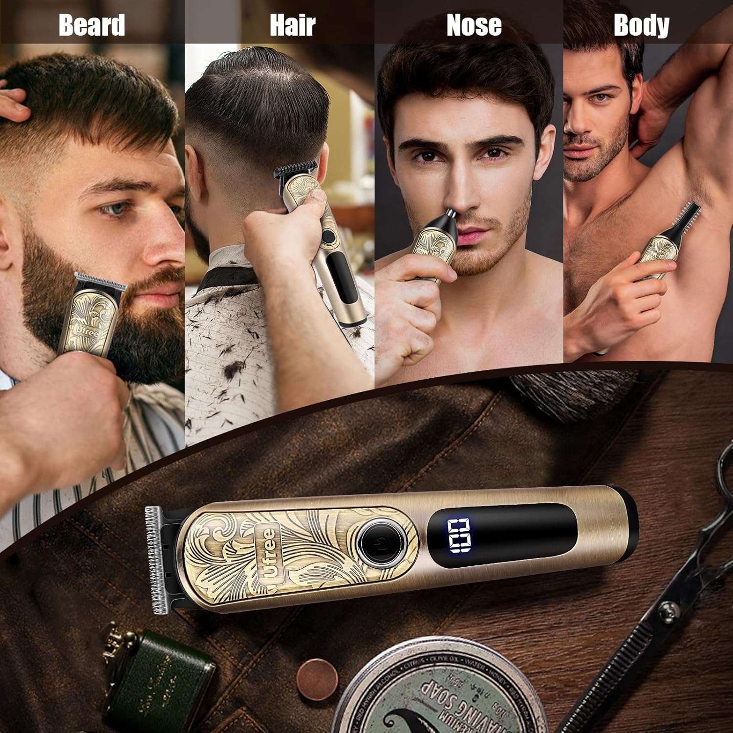 Trimyou: Beard Trimmer for Men, Waterproof Electric Razor for Nose, Body, Face & Mustache, Cordless Hair Clippers Shavers Grooming Kit, Gifts for Men Husband Father