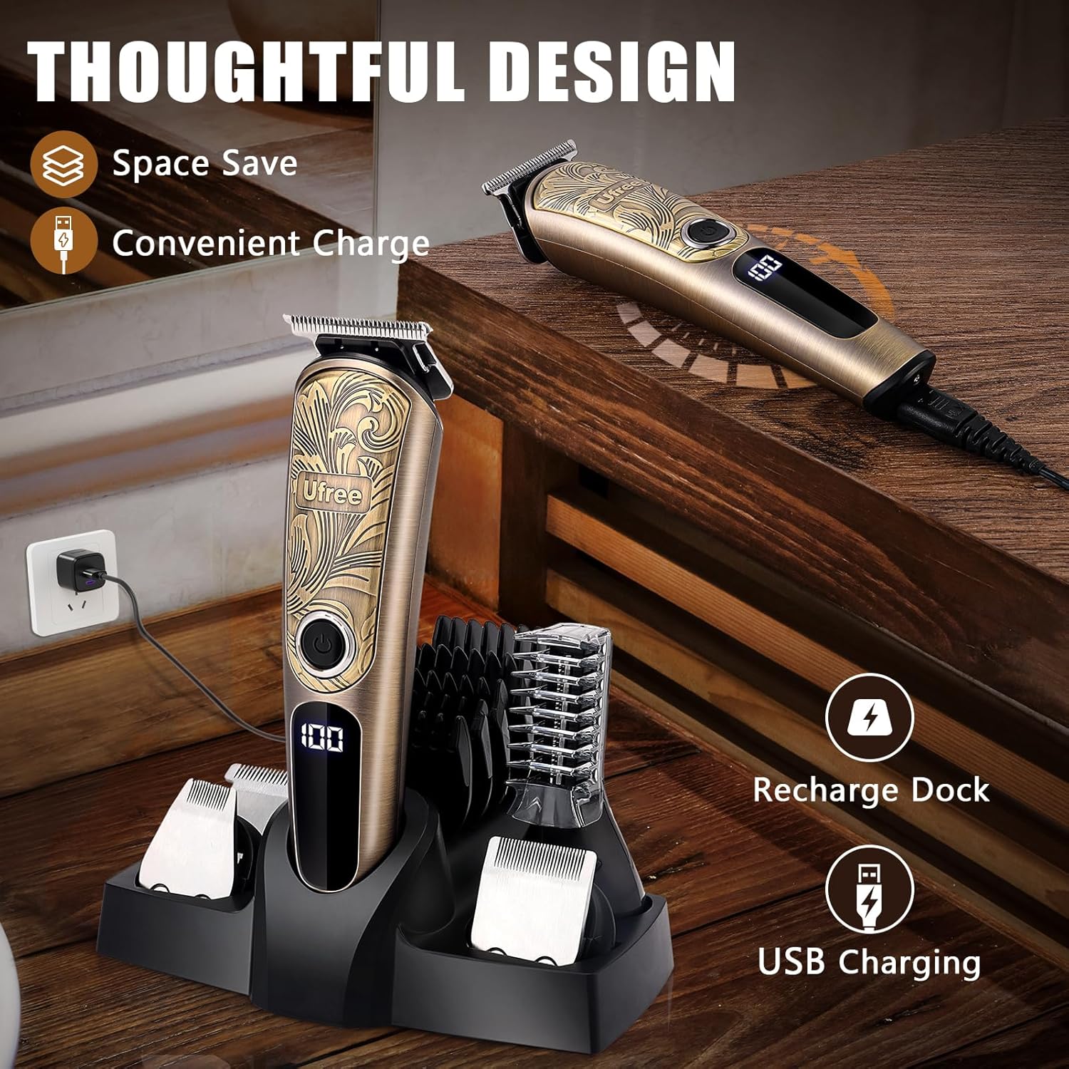 Trimyou: Beard Trimmer for Men, Waterproof Electric Razor for Nose, Body, Face & Mustache, Cordless Hair Clippers Shavers Grooming Kit, Gifts for Men Husband Father