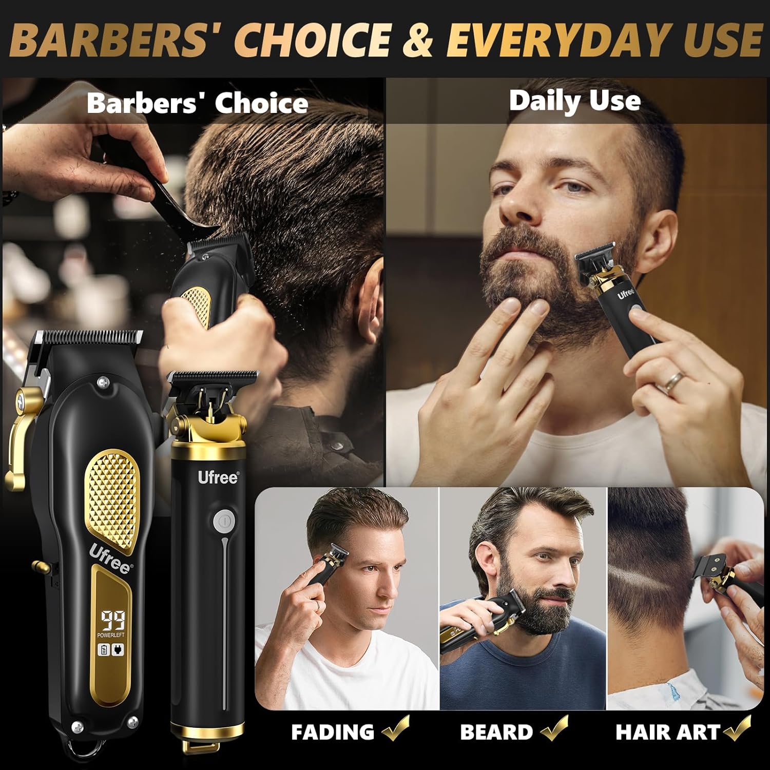 Trimyou: Hair Clippers for Men, Professional Clippers and Trimmers Set, Cordless Clippers for Hair Cutting, Beard Trimmer, Barber Clippers, Rechargeable Electric Shaver, Gifts for Men